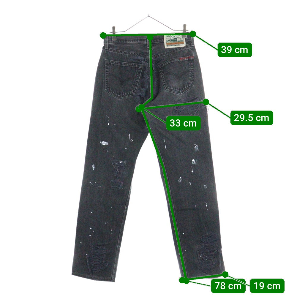 Innocence NYC(イノセンス) DESTROY DENIM PANTS ダメージ加工 デトロイト デニムパンツ グレー