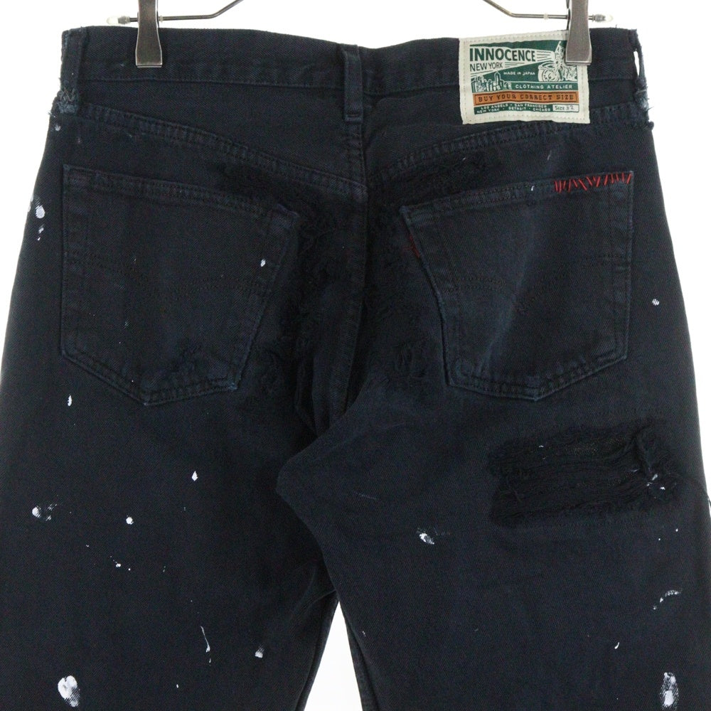 Innocence NYC(イノセンス) DESTROY DENIM PANTS ダメージ加工 デトロイト デニムパンツ ブラック