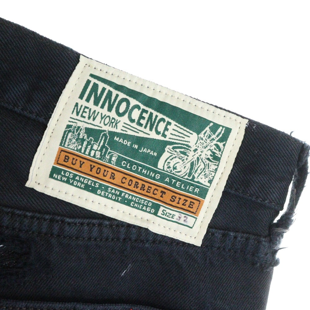 Innocence NYC(イノセンス) DESTROY DENIM PANTS ダメージ加工 デトロイト デニムパンツ ブラック