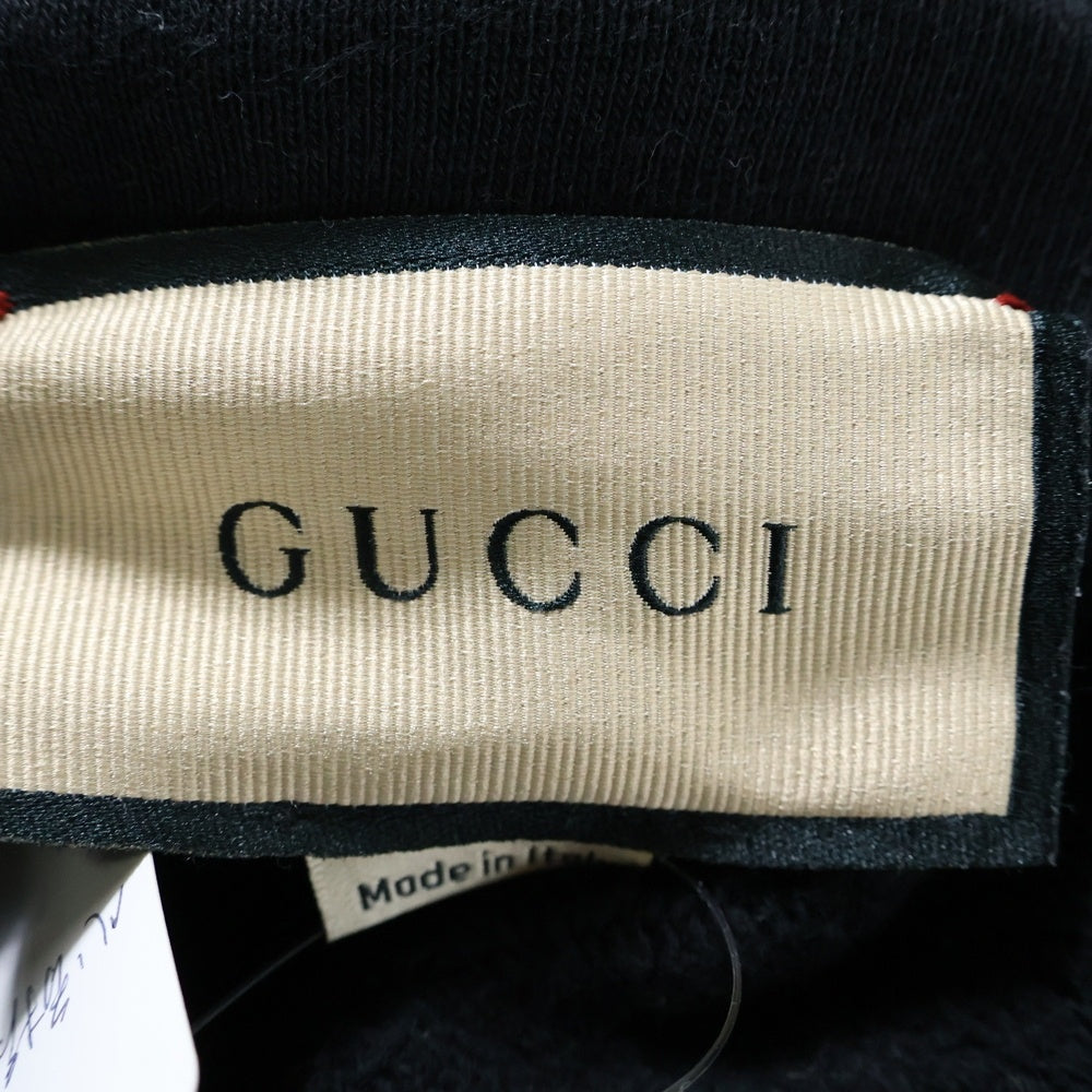 GUCCI(グッチ) 24SS インターロッキングG プルオーバーパーカー コットンフーディー ブラック 770839 XJF65