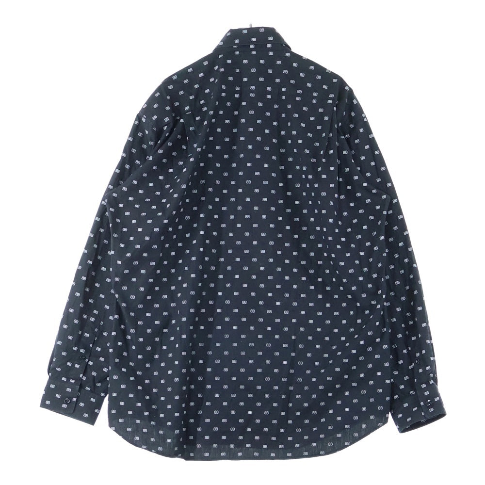 BALENCIAGA(バレンシアガ) 20SS BBロゴ 長袖シャツ フロントポケット ブラック 534333 TELE5