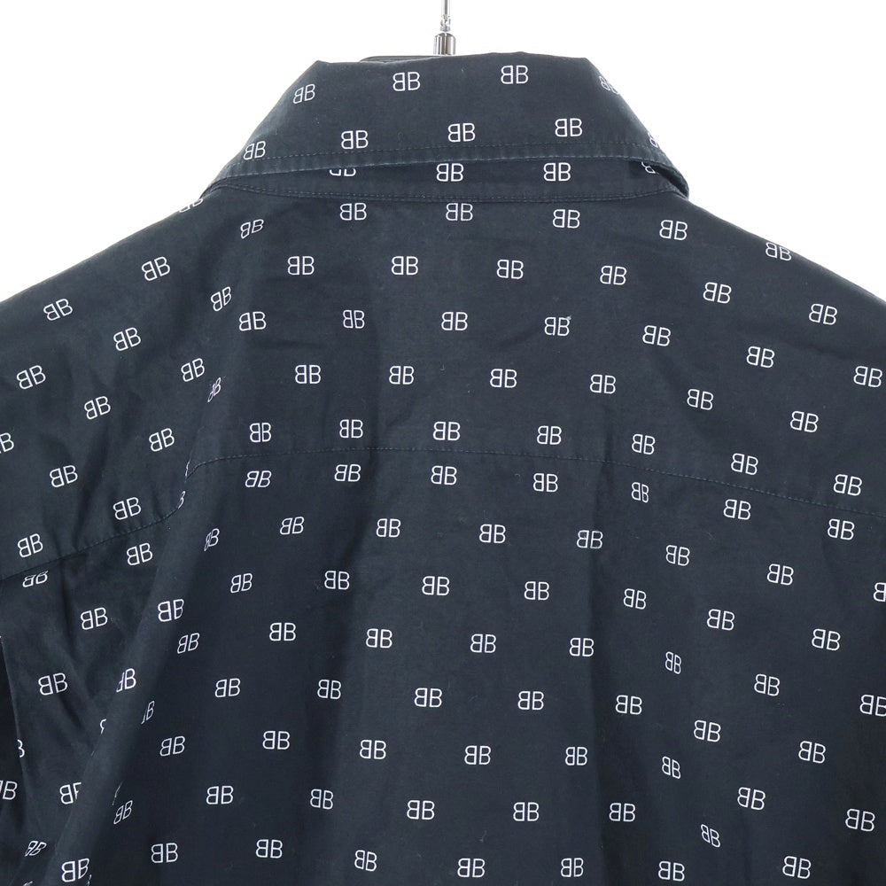 BALENCIAGA(バレンシアガ) 20SS BBロゴ 長袖シャツ フロントポケット ブラック 534333 TELE5