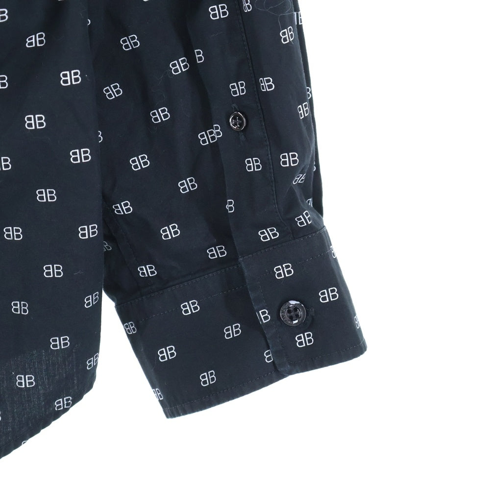 BALENCIAGA(バレンシアガ) 20SS BBロゴ 長袖シャツ フロントポケット ブラック 534333 TELE5