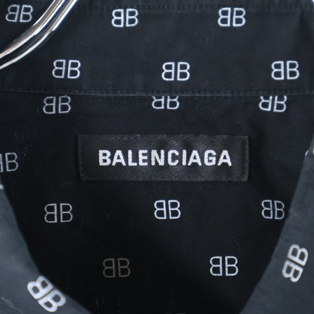 BALENCIAGA(バレンシアガ) 20SS BBロゴ 長袖シャツ フロントポケット ブラック 534333 TELE5