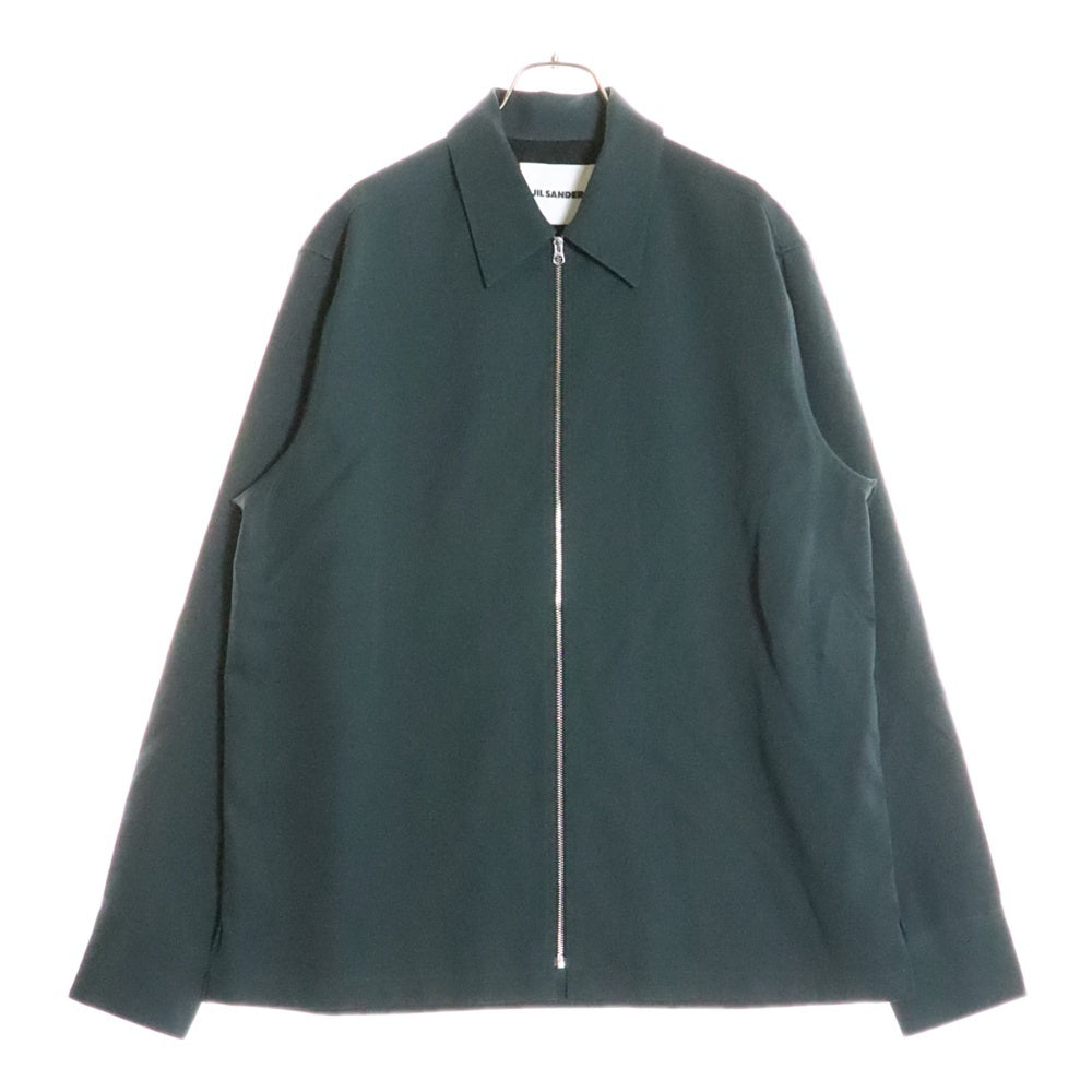 JIL SANDER(ジルサンダー) 22SS ウール ジップシャツ ブルゾン ジャケット シャツ グリーン JSMU601032MU20290021