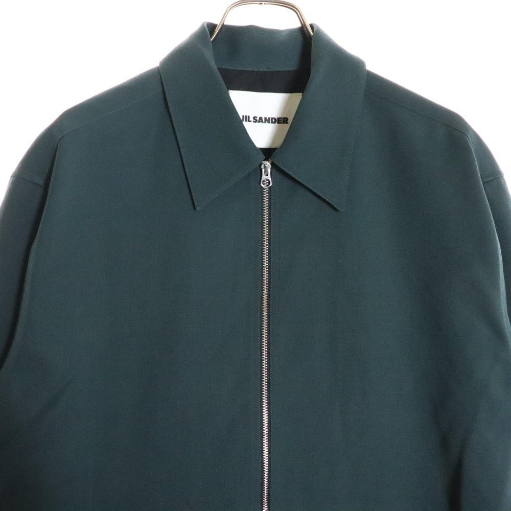 JIL SANDER(ジルサンダー) 22SS ウール ジップシャツ ブルゾン ジャケット シャツ グリーン JSMU601032MU20290021