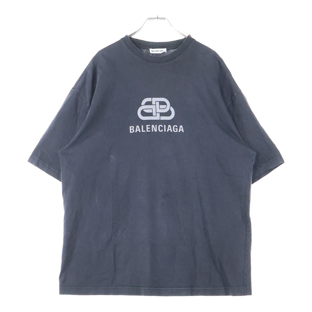 BALENCIAGA(バレンシアガ) 20SS フロントロゴ プリント 半袖Tシャツ カットソー ブラック 571205 TGV75