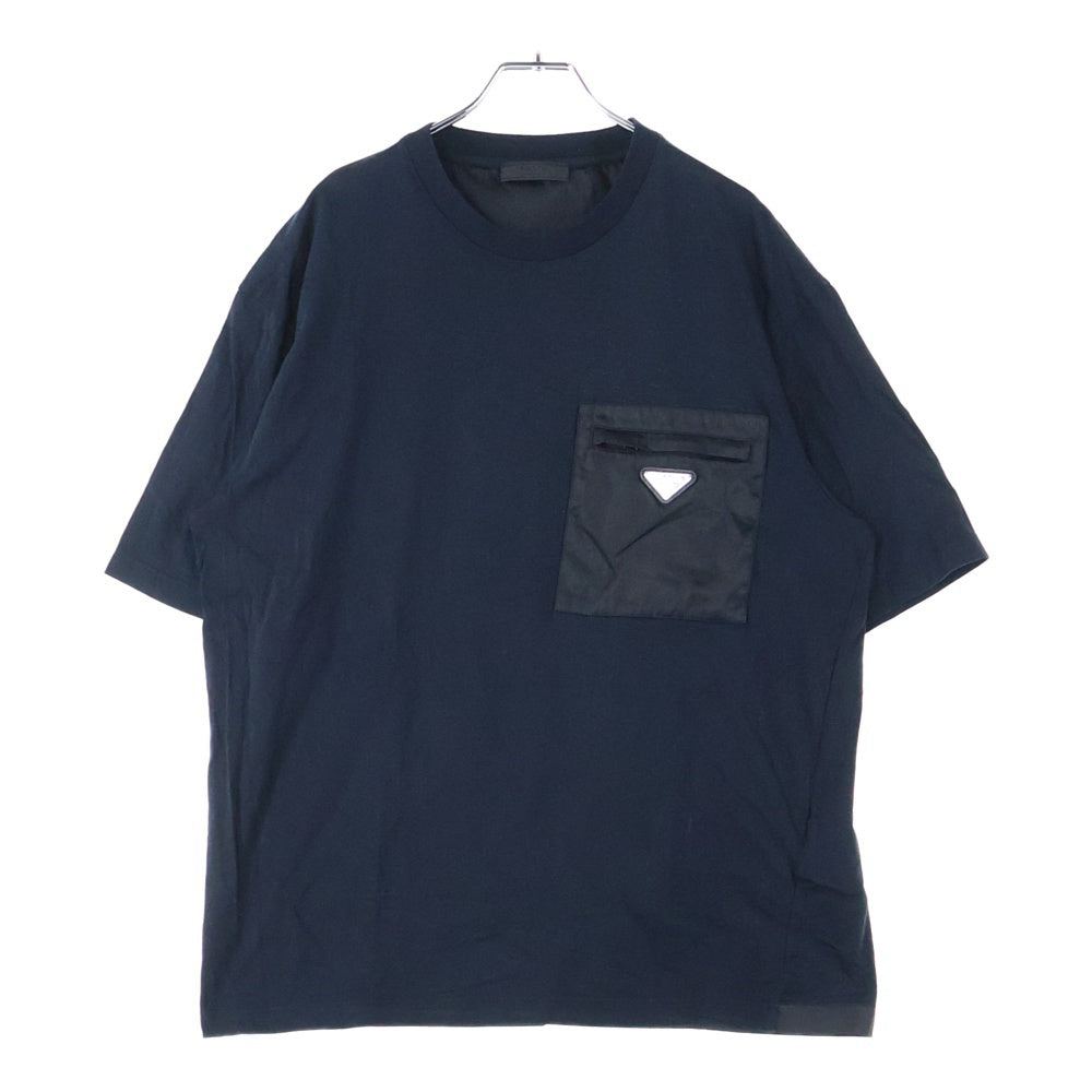 PRADA(プラダ) Re-Nylon T-Shirt リナイロン トライアングルロゴ 半袖Tシャツ ブラック UJN661 S202 1WQ5