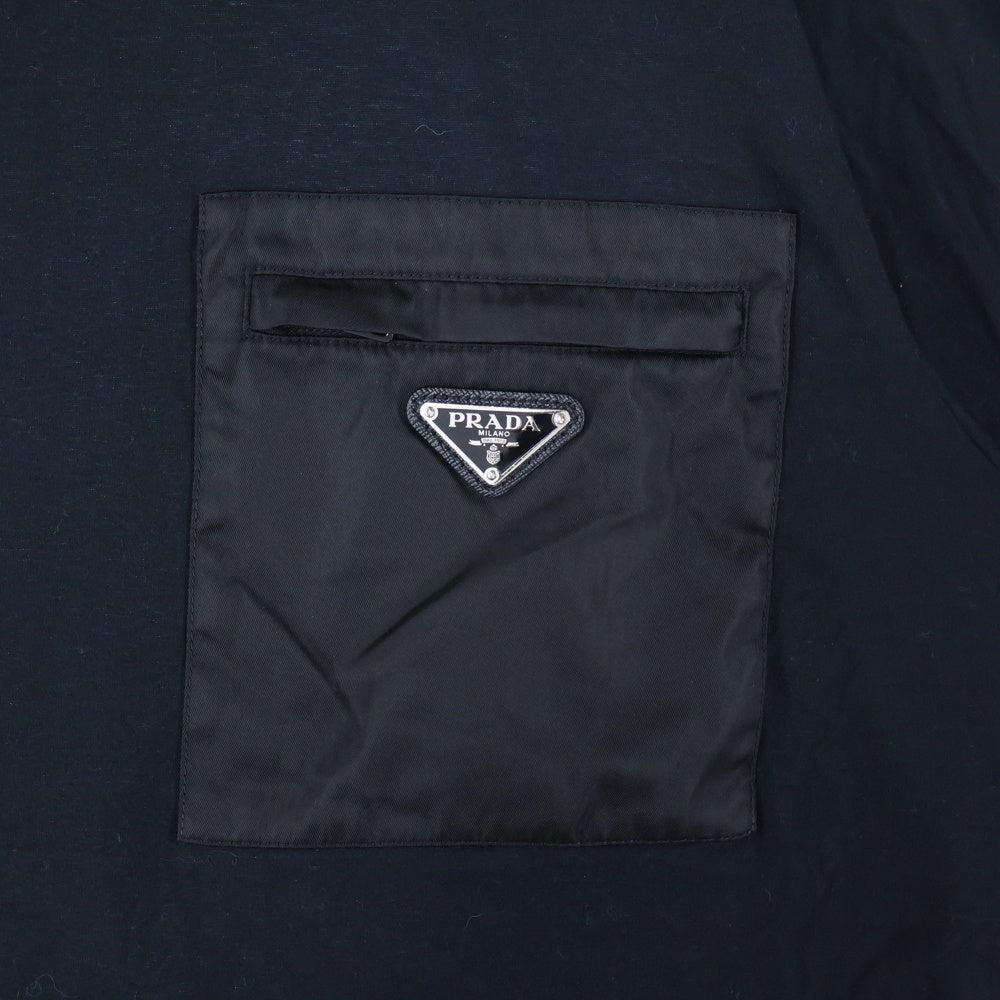 PRADA(プラダ) Re-Nylon T-Shirt リナイロン トライアングルロゴ 半袖Tシャツ ブラック UJN661 S202 1WQ5