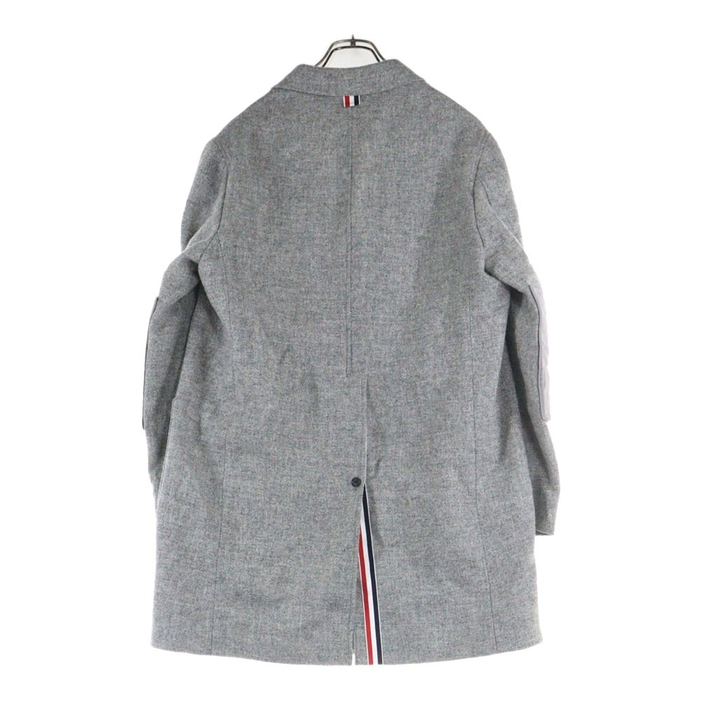 THOM BROWNE(トムブラウン) ウール フロントポケット ロング コート ジャケット グレー M0U575A-03793055