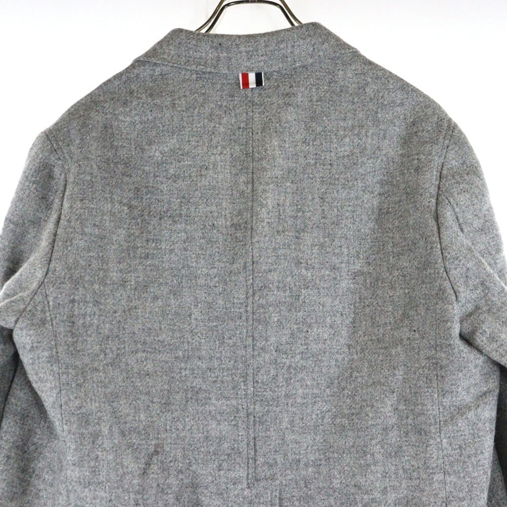 THOM BROWNE(トムブラウン) ウール フロントポケット ロング コート ジャケット グレー M0U575A-03793055