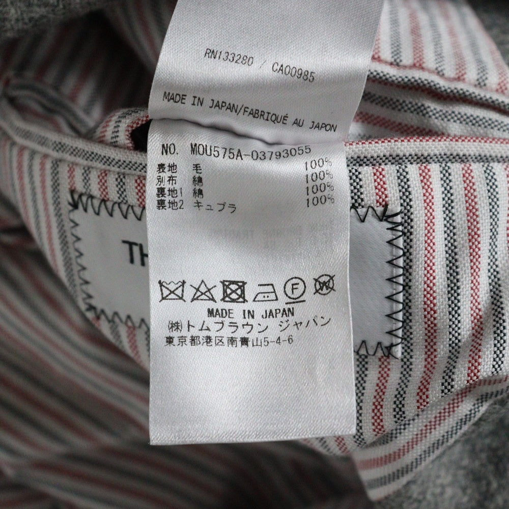 THOM BROWNE(トムブラウン) ウール フロントポケット ロング コート ジャケット グレー M0U575A-03793055