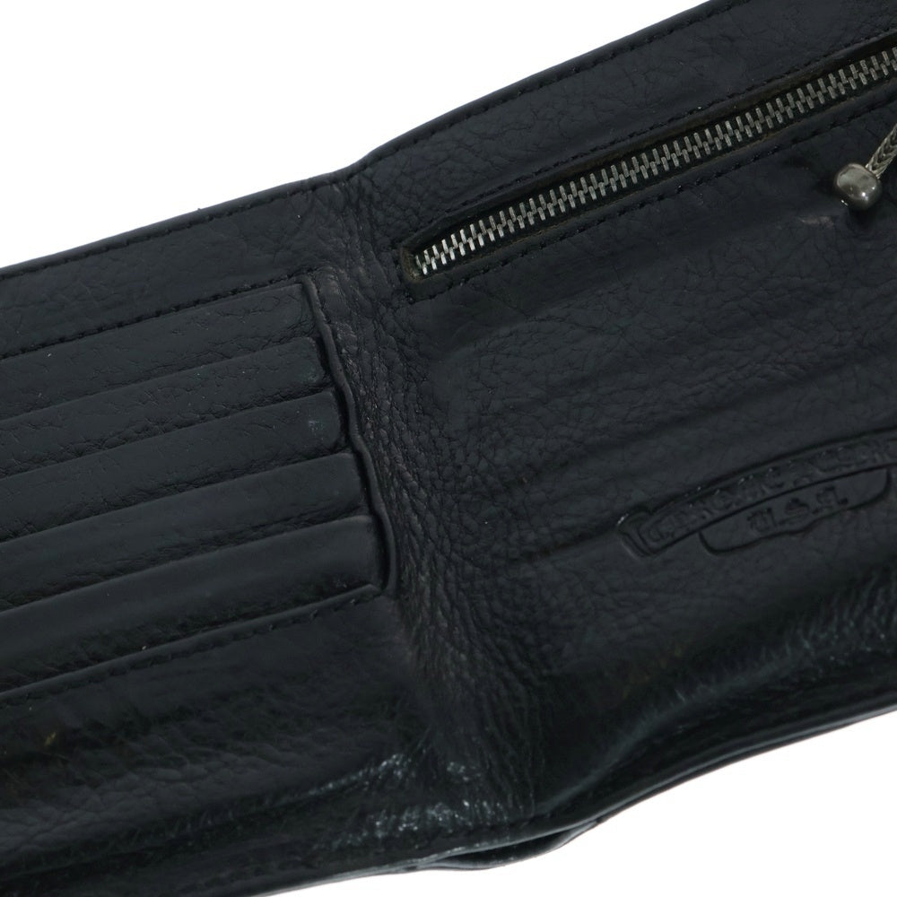CHROME HEARTS(クロムハーツ) 1SNAP 1スナップ クロス ボールボタン レザーウォレット 財布 ブラック BCA361