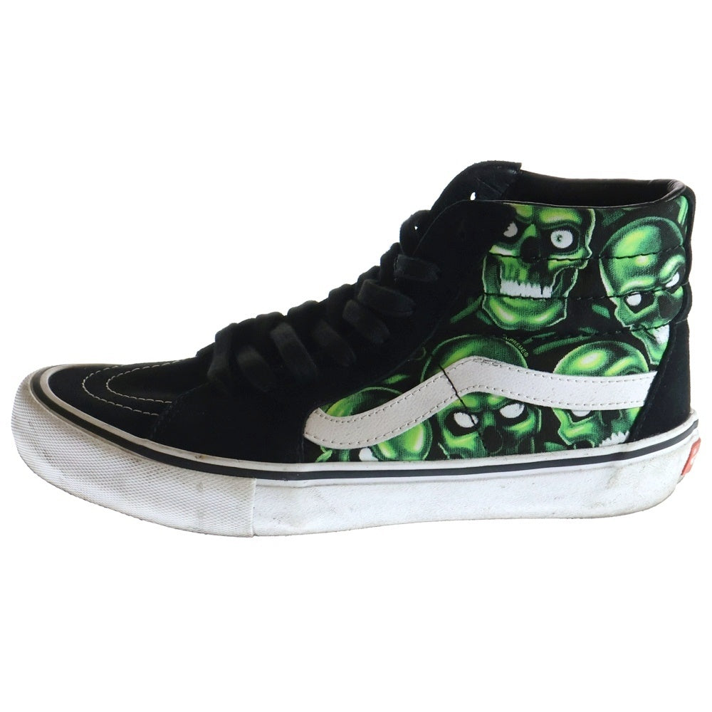 SUPREME(シュプリーム) 18SS ×VANS Skull Pile Sk8-Hi バンズ スカルパイル スケートハイ ハイカットスニーカー ブラック/グリーン US8.5/26.5cm