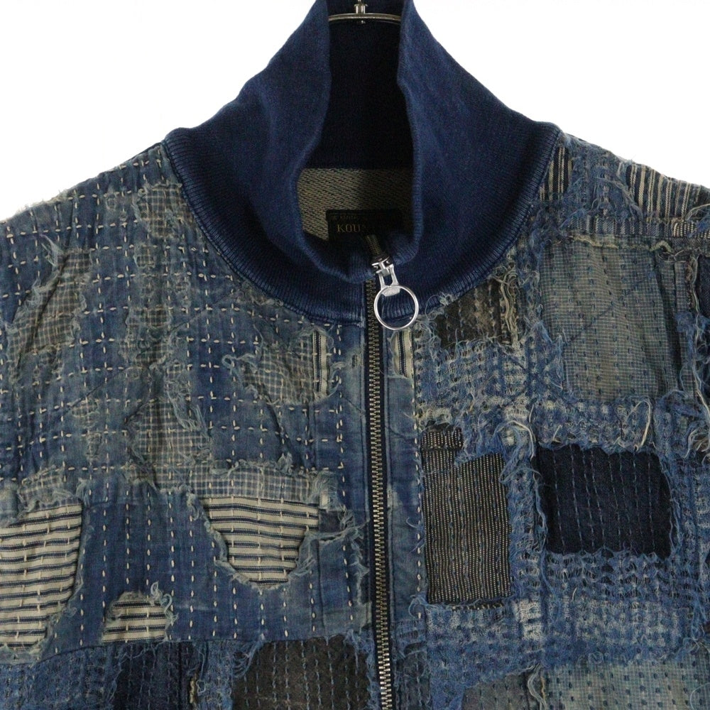 KAPITAL(キャピタル) 25SS BORO×IDG裏毛 ハーフZIPベスト インディゴ K2505SC223