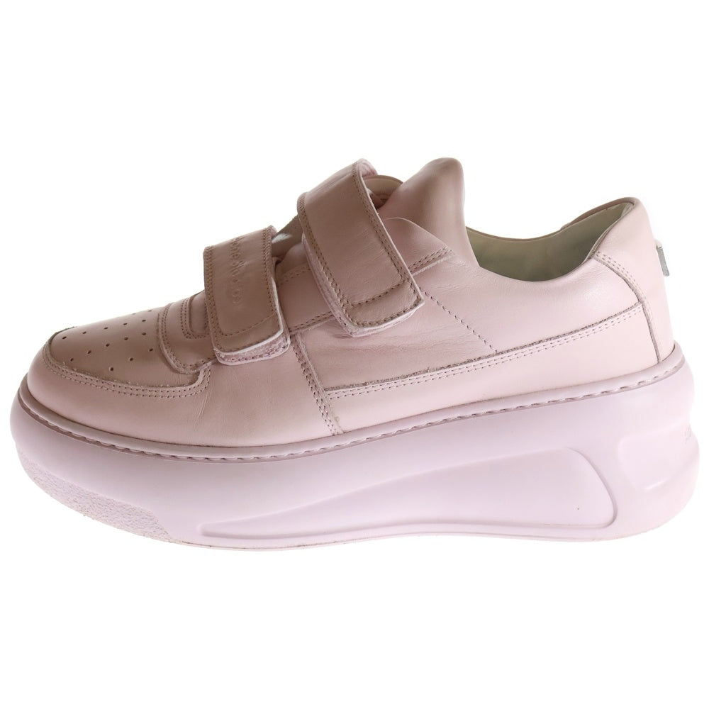 Acne Studios(アクネ ストゥディオズ) 25SS Steffey U Friend Raise Tonal VELCRO STRAP PLATFORM SNEAKERS 厚底 ローカットスニーカー ピンク 41