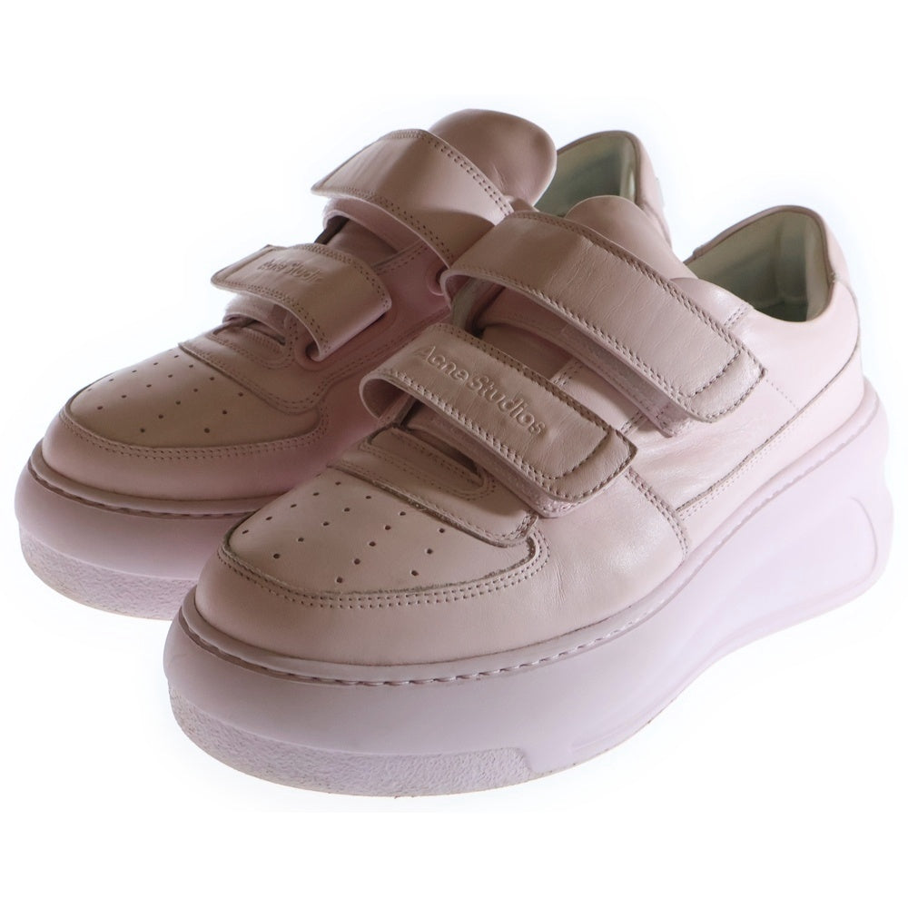 Acne Studios(アクネ ストゥディオズ) 25SS Steffey U Friend Raise Tonal VELCRO STRAP PLATFORM SNEAKERS 厚底 ローカットスニーカー ピンク 41