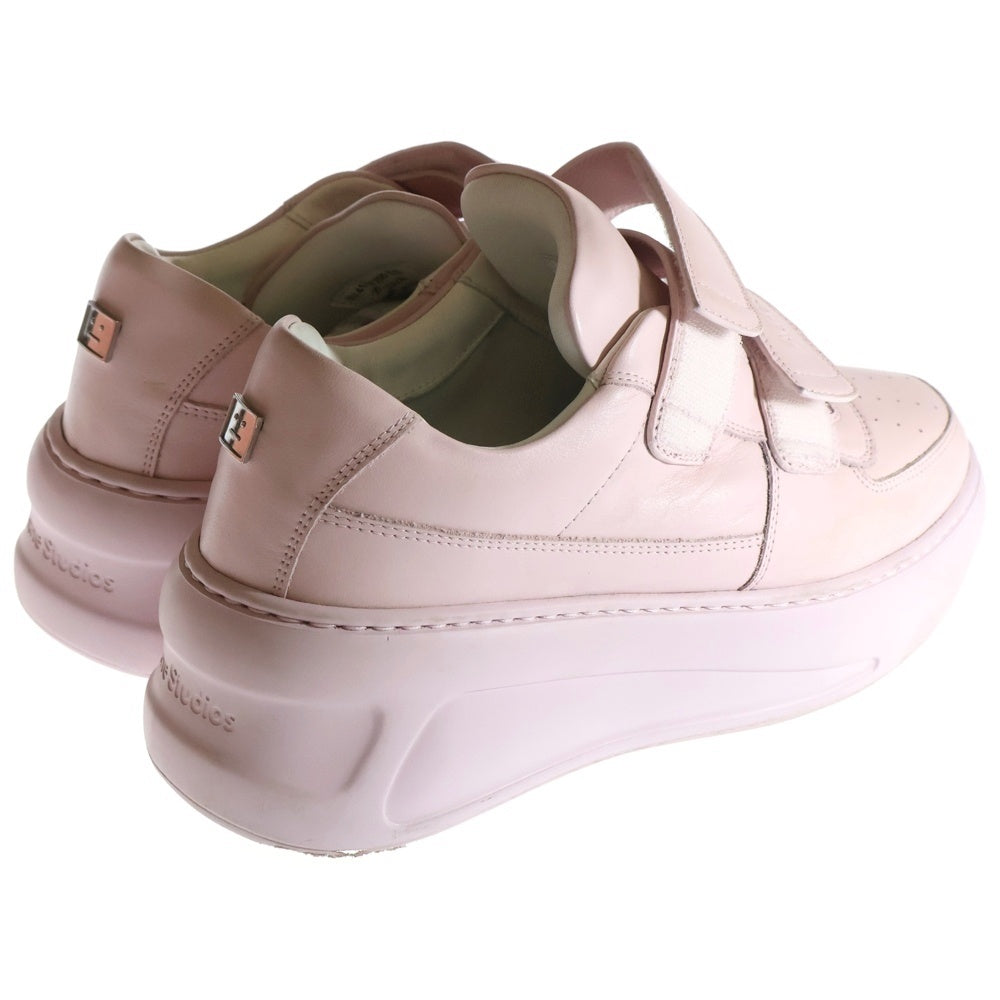 Acne Studios(アクネ ストゥディオズ) 25SS Steffey U Friend Raise Tonal VELCRO STRAP PLATFORM SNEAKERS 厚底 ローカットスニーカー ピンク 41