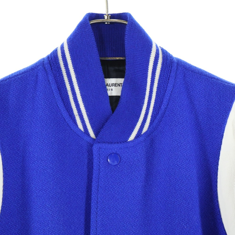 SAINT LAURENT PARIS(サンローランパリ) TEDDY JACKET テディジャケット スタジャン ボンバージャケット ブルー 354718 Y180W