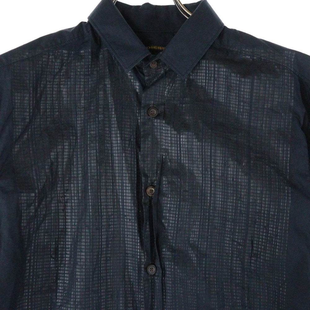 DIESEL BLACK GOLD(ディーゼルブラックゴールド) フロントドットデザイン 長袖シャツ ブラック