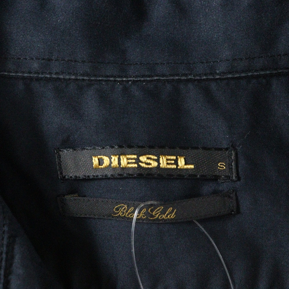 DIESEL BLACK GOLD(ディーゼルブラックゴールド) フロントドットデザイン 長袖シャツ ブラック