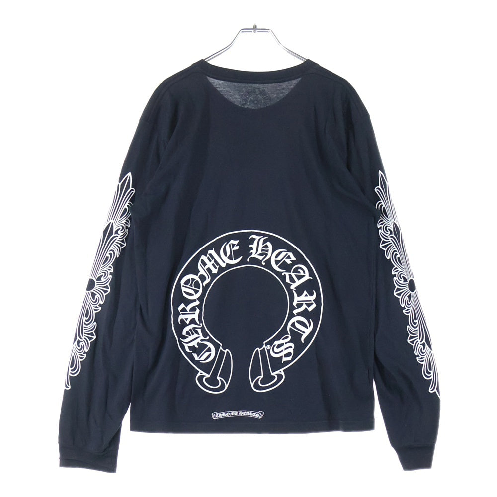 クロムハーツ アームバンド ホースシュー ロンT カットソー ブラック CHROME HEARTS(クロムハーツ) FLRL CRS HORSESHOE L/S バック
