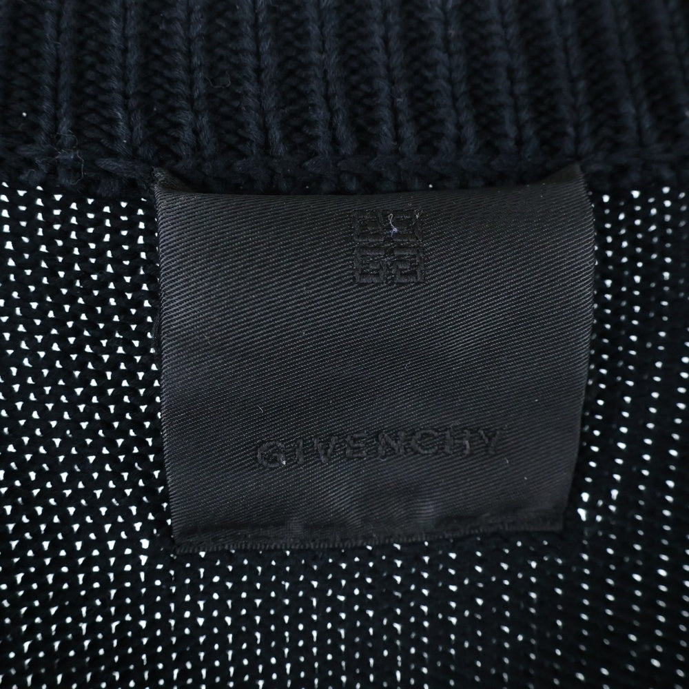 GIVENCHY(ジバンシィ) 22AW 4G ロゴ刺繍 コットン長袖セーター ブラック BM90G9401M
