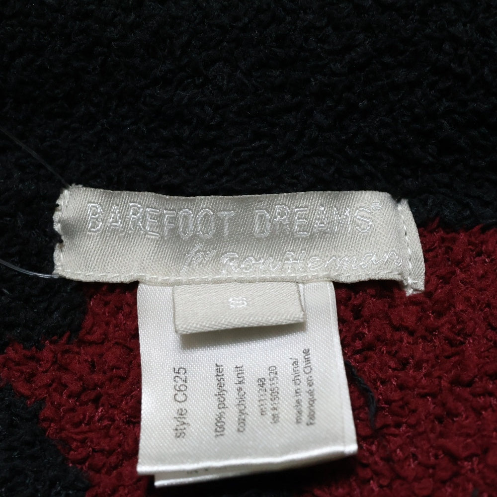 BAREFOOT DREAMS(ベアフットドリームス) パイル地 フラワーデザイン ハーフパンツ ショートパンツ ブラック/レッド C625