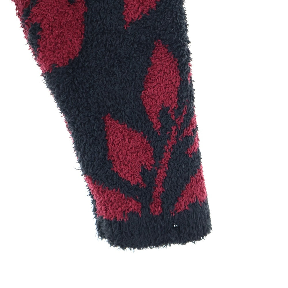 BAREFOOT DREAMS(ベアフットドリームス) パイル地 フラワーデザイン ジップアップパーカー ブラック/レッド C625