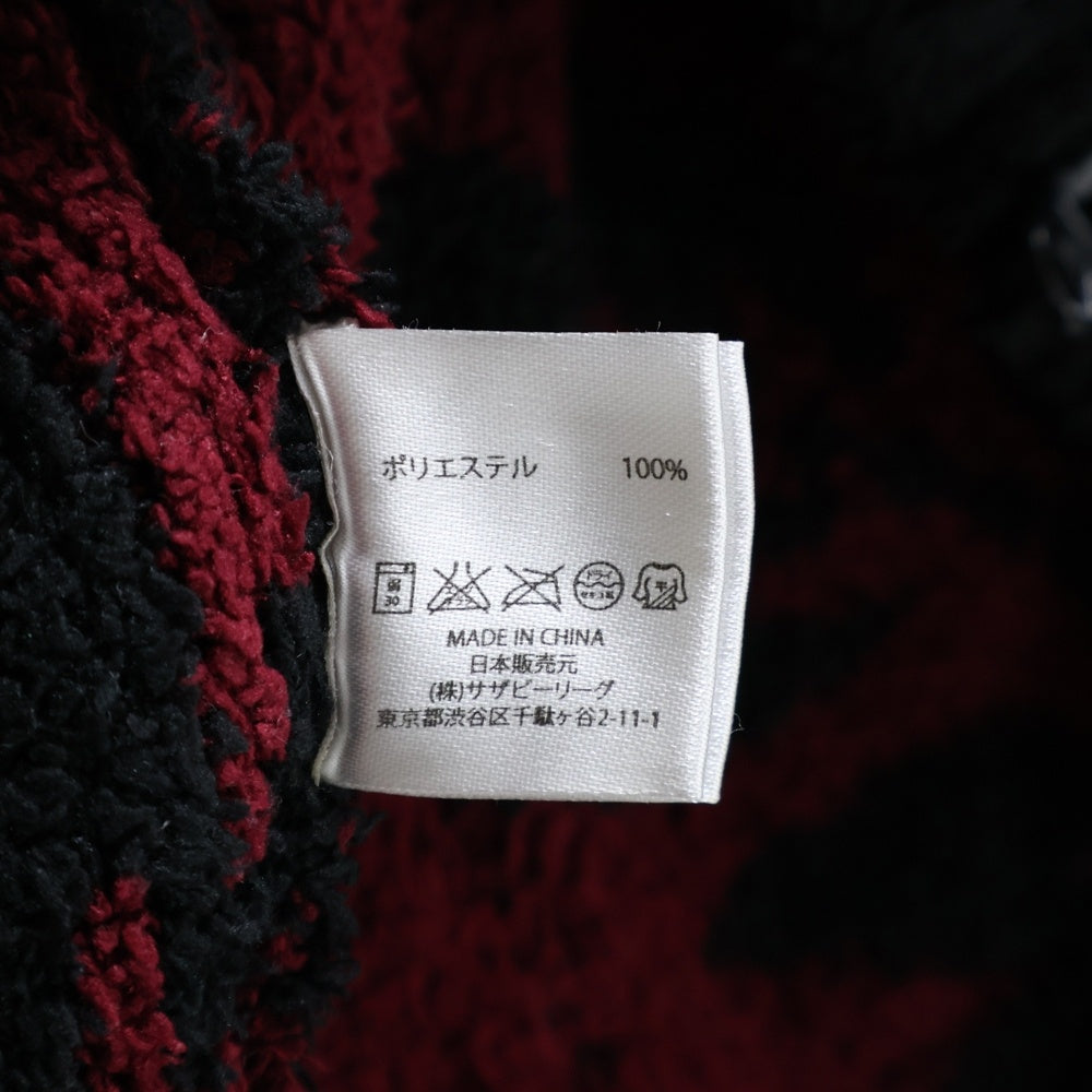 BAREFOOT DREAMS(ベアフットドリームス) パイル地 フラワーデザイン ジップアップパーカー ブラック/レッド C625