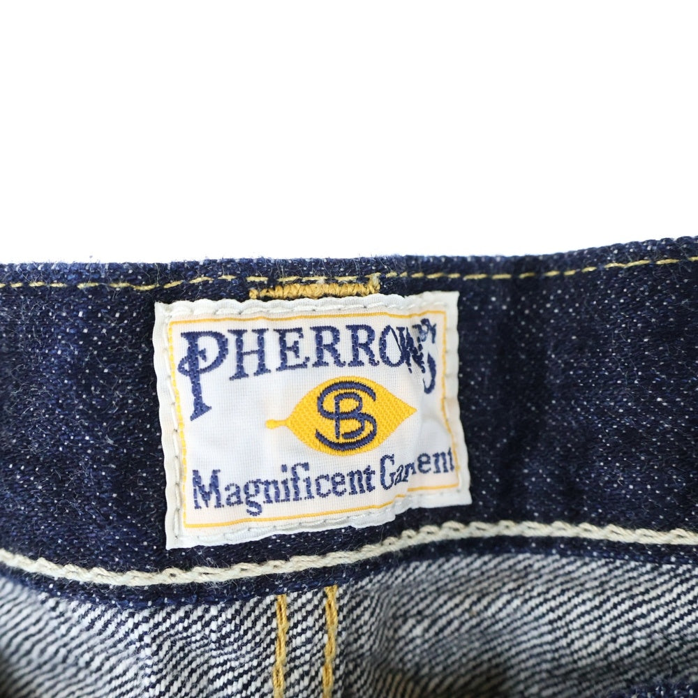 PHERROW'S(フェローズ) 421 ストーミーブルー ボタンフライ 5ポケット ストレートデニムパンツ インディゴ