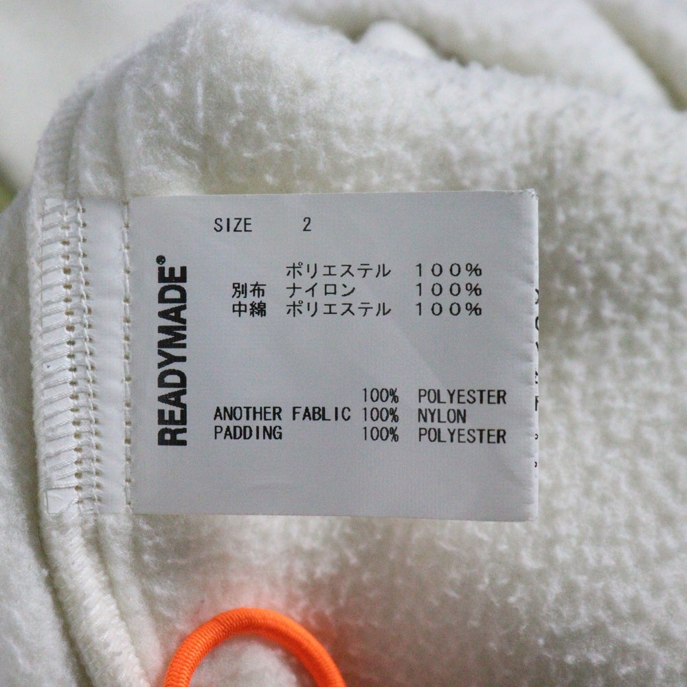 READY MADE(レディメイド) 20AW ジップアップ フリースジャケット ライナー切替 ブルゾン カーキ/ホワイト RE-P0-WH-00-00-110