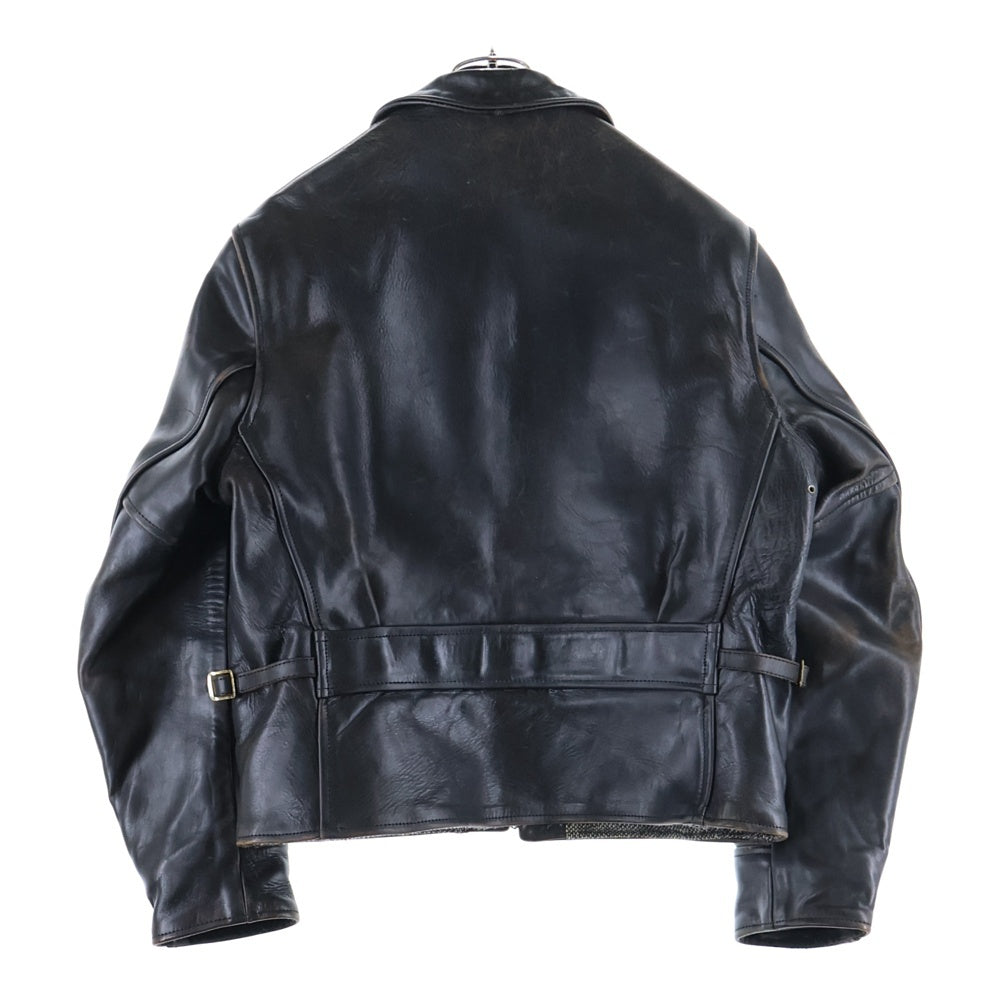 AERO LEATHER(エアロレザー) ホースハイド ジップアップ レザースポーツジャケット ブラウン