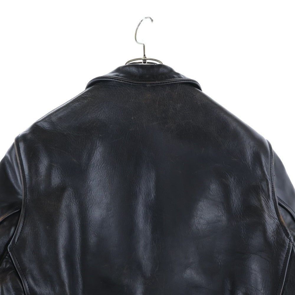 AERO LEATHER(エアロレザー) ホースハイド ジップアップ レザースポーツジャケット ブラウン
