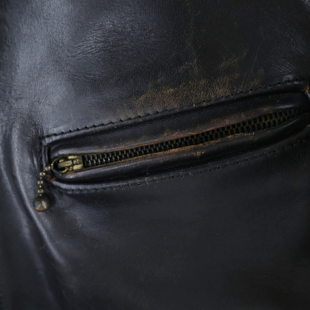 AERO LEATHER(エアロレザー) ホースハイド ジップアップ レザースポーツジャケット ブラウン