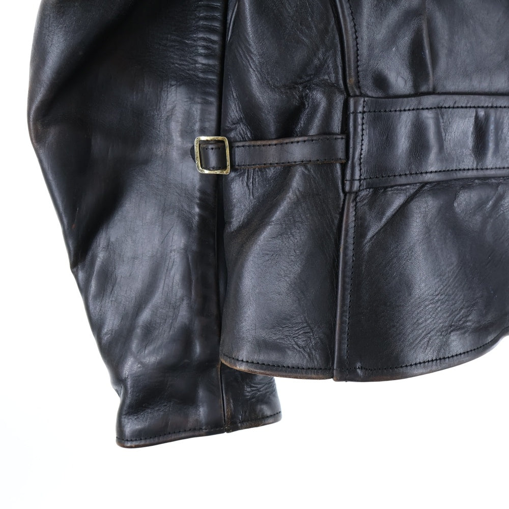 AERO LEATHER(エアロレザー) ホースハイド ジップアップ レザースポーツジャケット ブラウン