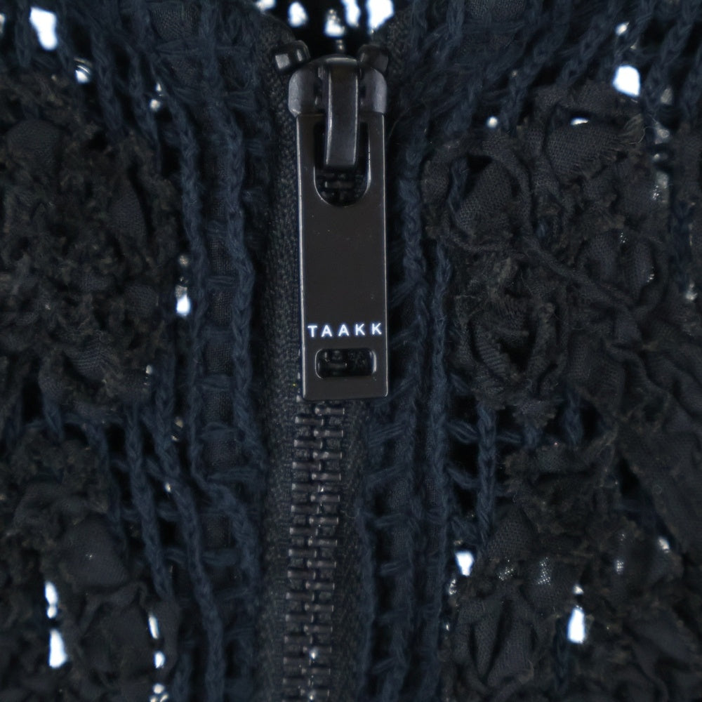 TAAKK(ターク) 25SS MESH EMBROIDERY ZIP BLOUSON BLACK メッシュエンブロイダリー ジップアップブルゾン ジャケット ブラック TA25SS-BL007