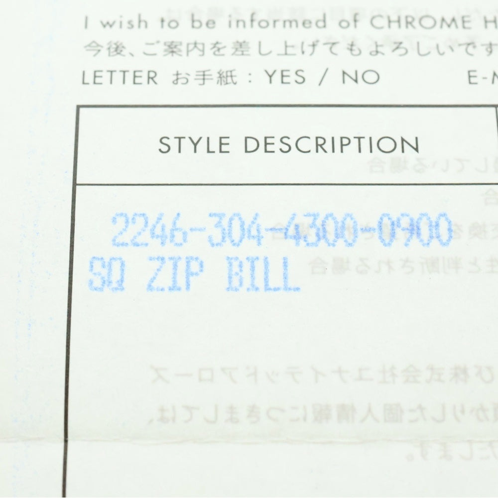 CHROME HEARTS(クロムハーツ) SQ ZIP BILL スクエアジップビル レザーウォレット 財布 ブラック BCA376