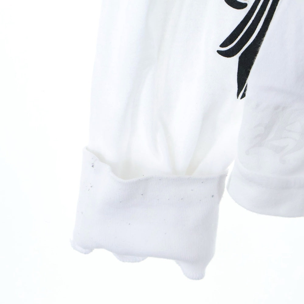 CHROME HEARTS(クロムハーツ) Back Horseshoe L/S バックホースシュー 袖フローラルプリント ロングスリーブカットソー 長袖Tシャツ ホワイト