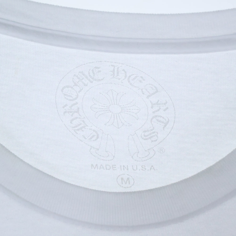 CHROME HEARTS(クロムハーツ) Back Horseshoe L/S バックホースシュー 袖フローラルプリント ロングスリーブカットソー 長袖Tシャツ ホワイト