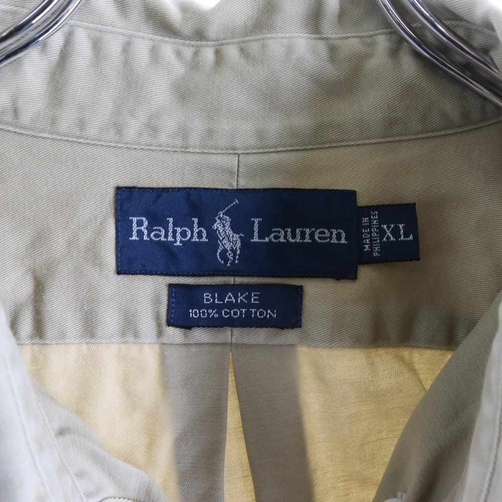 RALPH LAUREN(ラルフローレン) BLAKE フロントロゴ刺繍 長袖シャツ ベージュ