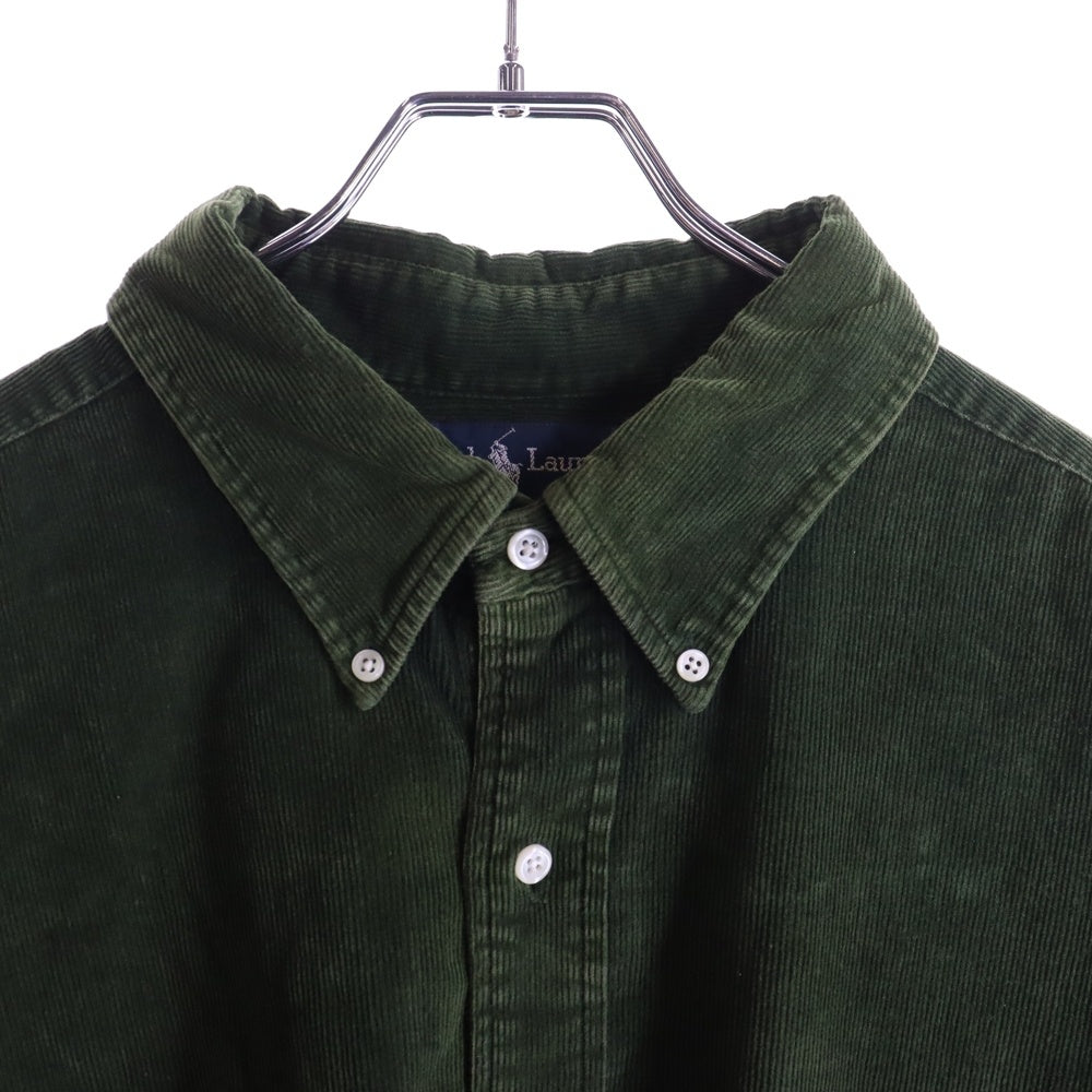 RALPH LAUREN(ラルフローレン) BIG SHIRT コーデュロイ フロントポケット 長袖シャツ グリーン