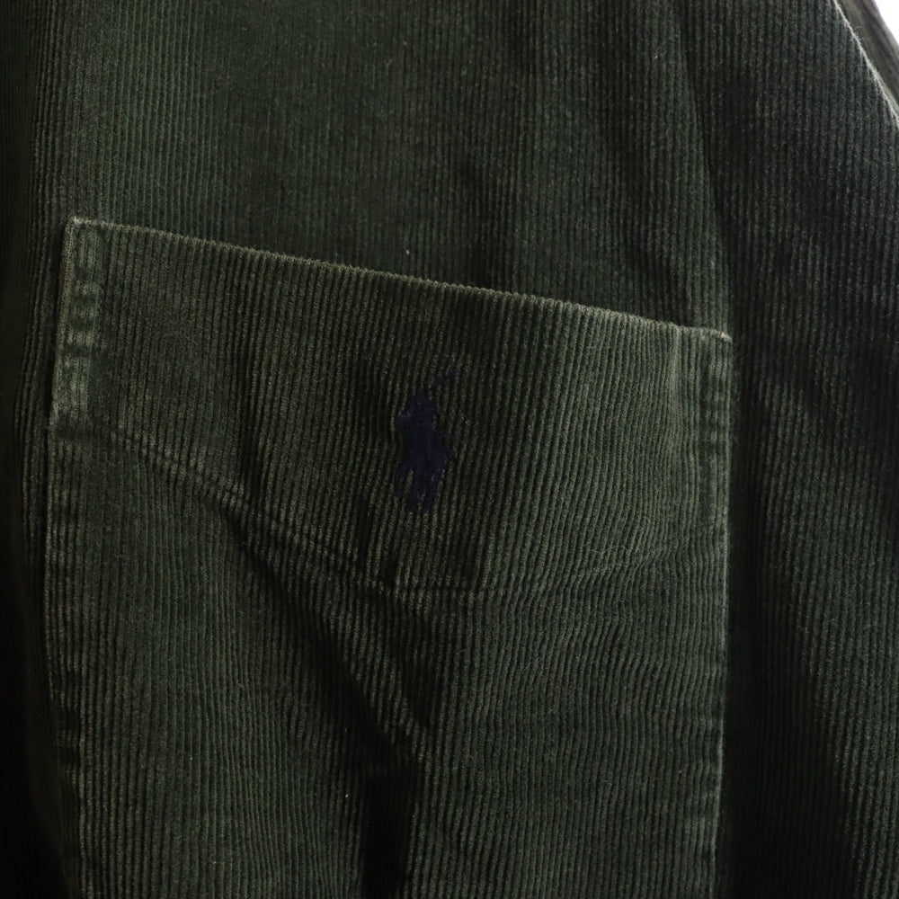 RALPH LAUREN(ラルフローレン) BIG SHIRT コーデュロイ フロントポケット 長袖シャツ グリーン