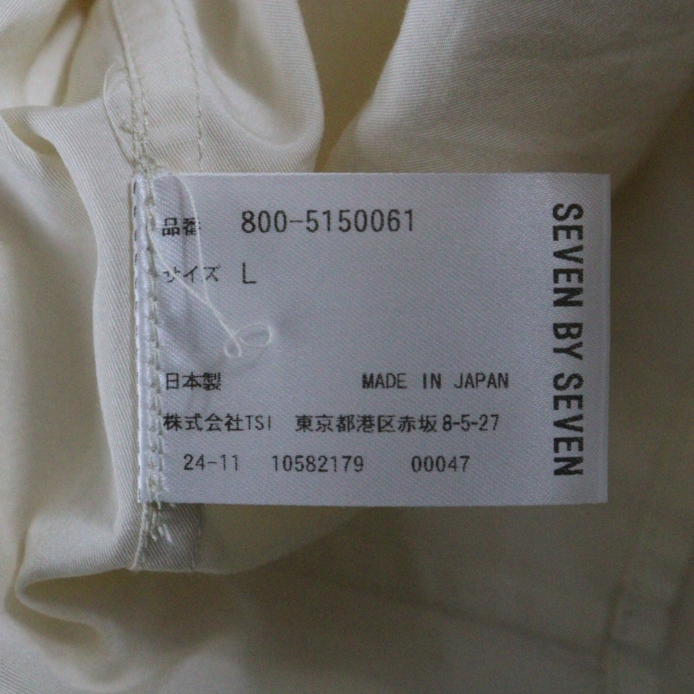 seven by seven(セブン バイ セブン) FLAT COLLAR SHIRT S/S フラットカラー フロントポケット 長袖シャツ オフホワイト