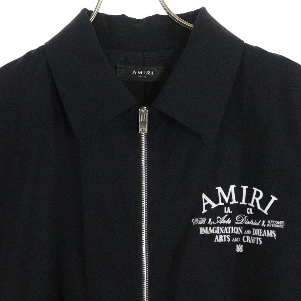 AMIRI(アミリ) Arts District Jacket エンブロイダリーロゴ刺繍 ジップアップジャケット ブルゾン ブラック