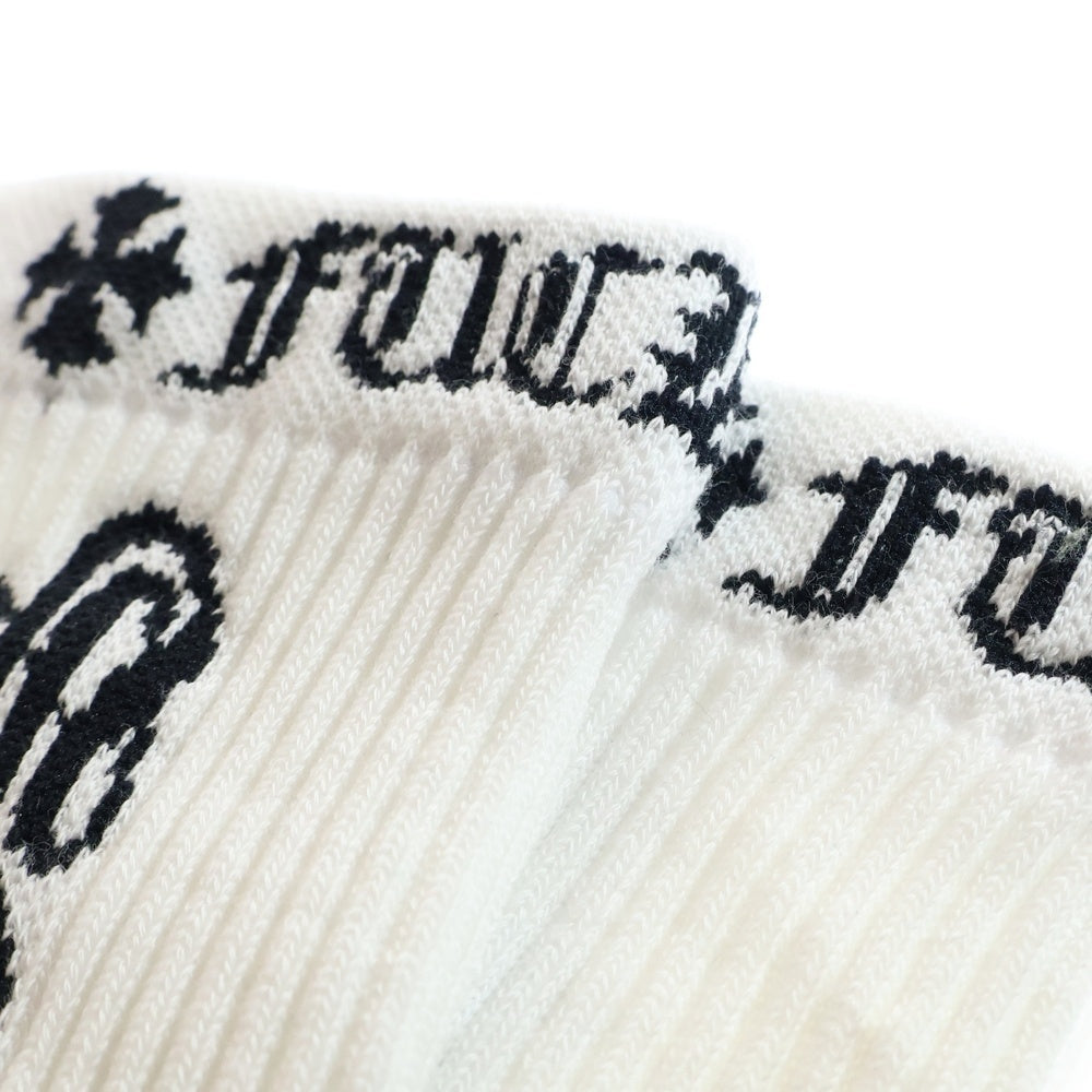 CHROME HEARTS(クロムハーツ) SOCKS OLD ENGLISH オールドイングリッシュロゴソックス靴下 ブラック/ホワイト