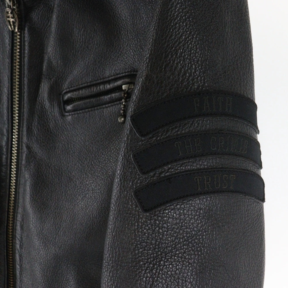 THE CRIMIE(ザ クライミー) バッファローレザー ジップアップ シングルライダースジャケット ブラック