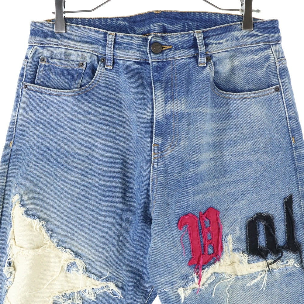 VAL.KRISTOPHER(ヴァルクリストファー) EXPOSED DENIM ダメージ加工 デニムパンツ ジーンズ インディゴ