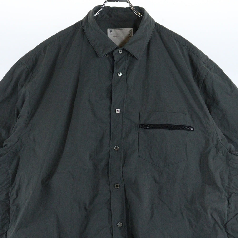 Sacai(サカイ) Taslan Nylon Shirt フロントポケット ナイロン 半袖シャツ グレー 23-03088m