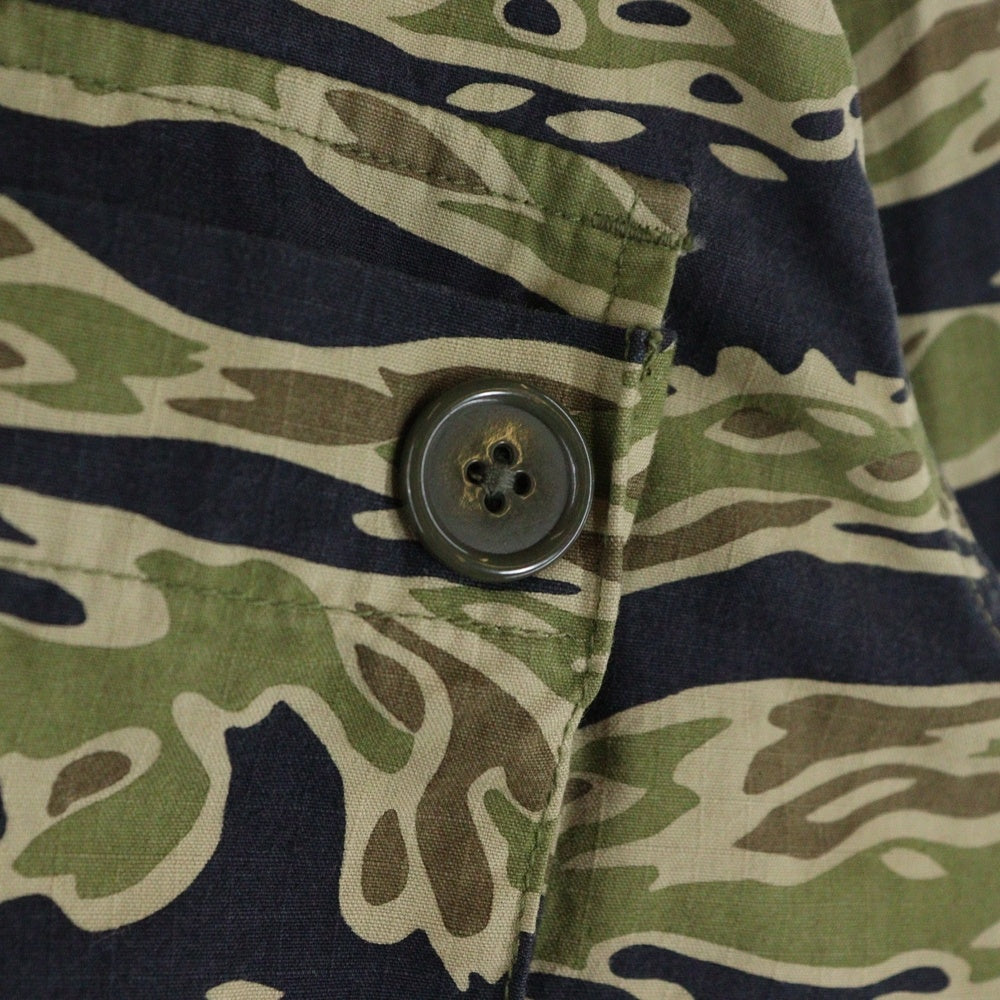 WACKO MARIA(ワコマリア) TIGERCAMO L/S SHIRTS バックロゴプリント タイガーカモ アーミー長袖シャツ カーキ